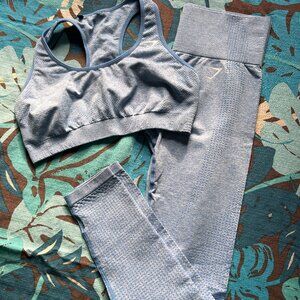 Gymshark Legging (M) and Bra (L) in blue